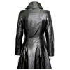 Women Gothic Coat Leather Trench Coat Full Length Causal Overcoat